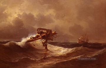 Landscapes Painting - Ivan Aivazovsky the rescue Seascape